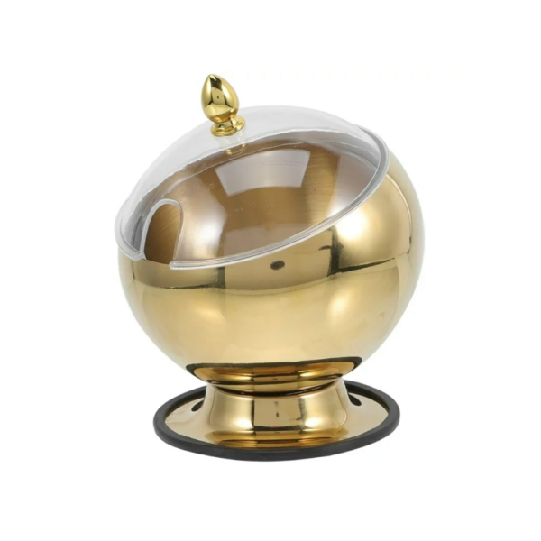 18.5cm Wide Golden Oblique Bowl with PC Lid & Silicone Base (Big Size: 22x18.5cm)