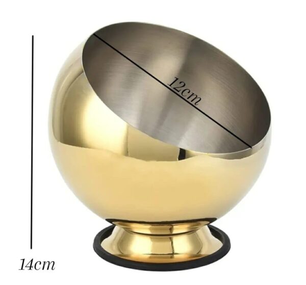 12cm Wide Golden Oblique Bowl with PC Lid & Silicone Base (Small Size: 14x12cm) - Image 2