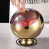 12cm Wide Golden Oblique Bowl with PC Lid & Silicone Base (Small Size: 14x12cm) - Image 3