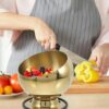 18.5cm Wide Golden Oblique Bowl with PC Lid & Silicone Base (Big Size: 22x18.5cm) - Image 4