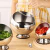 12cm Wide Golden Oblique Bowl with PC Lid & Silicone Base (Small Size: 14x12cm) - Image 7