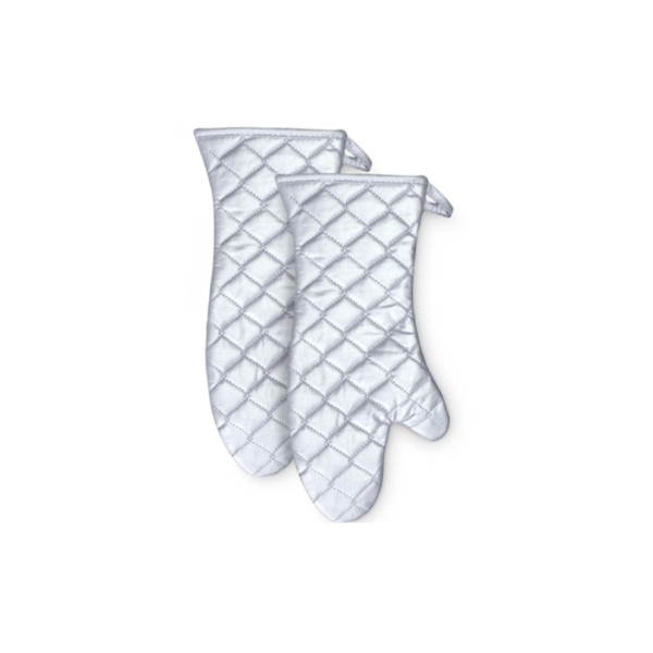 37cm Long Silver Baking Oven Gloves (Size: 37x18cm, Quantity: 1 Pair)