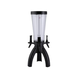 Black Beer Tower with 3 Taps and Ice Stick