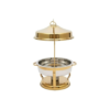 4.5L 28cm Wide Round Shaped Gel Based Full Gold Hanging Chafing Dish (Small Size: 34x28x66cm)