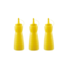 24Oz Pack of 3 Curved Sauce Bottle Salad Dressing Bottle Ketchup Mayonnaise Bottle (Colour: Yellow)