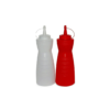 24Oz Pack of 2 Curved Sauce Bottle Salad Dressing Bottle Ketchup Mayonnaise Bottle (Color: Red + White)