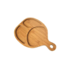 Wooden Food Serving Tray Board Platter with 3 compartments, Handle and Hanging Hole (Size: Small)