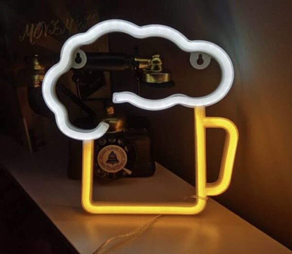 Neon LED "Beer" Signage Multicoloured Display Decorative Beer Emoji Sign