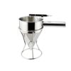 Stainless Steel Conical Funnel Strainer with SS Stand and Adjustable Mouth Opening for Liquid Dispensing Dressing Nepali Soli Making Device