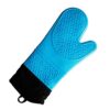 36.5cm Long Blue Silicon Baking Oven Gloves with Cotton Lining and Heat Resistance (Quantity: 2pc)
