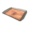Rectangular Anti Skid Tray with Wooden Grain Finish Rubber Grip and Side Ears (Tray Size: 43x30x9cm)