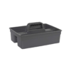 Heavy Duty 3 Compartment ABS Plastic Based Table Cleaning Tool Basket with Handle (Size:15x10x4.75Inches, Colour: Grey)