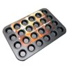 24 Cavity Teflon Coated Muffin Mould Nonstick 24 Slot Cup Cake Muffin Mould (Tray Size: 38x26x2cm, Mould Size: 4.5cm Wide)