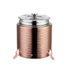 400W Electric 10L Commercial Horizontal Lines Patterned Soup Pot (Colour: Rose Gold)