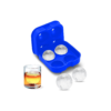 Silicone 4 Section Round Reusable Ice Ball Tray Sphere Mold (Multicolor, 4 Slot)