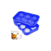 Silicone 6 Section Round Reusable Ice Ball Tray Sphere Mold (Multicolor, 6 Slot)