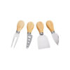 Large Size 4pcs Cheese Knife Set Heavy Duty Stainless Steel Food Grade Made 4 PCS Cheese Knife Set, Premium Cheese Slicer Cutter Collection with Wooden Handle (Large Size)