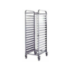 SS 15 Layer Baking Tray Trolley with Lockable Wheels (Total Slots: 15, Max Tray Size Per Slot: 60x40cm, Trays Not Included)