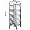 SS 15 Layer Baking Tray Trolley with Lockable Wheels (Total Slots: 15, Max Tray Size Per Slot: 60x40cm, Trays Not Included) - Image 2