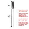 15 Inches Kitchen Chef Knife Sharpening Honing Edge Tuning Rod for Ideal Use in Homes and Commercial Kitchen Setups (Sharpening Area: 10 Inches, Handle Length: 5 Inches Approx) - Image 2