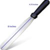 8 Inches Blade SS Straight Palette Knife Spatula with Black Handle for Cake Smoother, Icing, Frosting, Spreading, Fondant Pastry Cake Decorating Essential Kitchen Tool (Total Size: 12.75 Inches - Blade Size: 8 Inches and Black Handle Size: 4.75 Inches App.) - Image 2