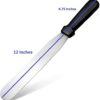 12 Inches Blade SS Straight Palette Knife Spatula with Black Handle for Cake Smoother, Icing, Frosting, Spreading, Fondant Pastry Cake Decorating Essential Kitchen Tool (Total Size: 16.75 Inches - Blade Size: 12 Inches and Black Handle Size: 4.75 Inches App.) - Image 2