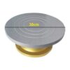Fibre Cake Stand 360 Degree Smooth Rotating for Decorating, Icing Turntable (Size: 12 Inches Wide and 5 Inches Height, Weight: 2.4 Kg, Colour: Silver and Golden) - Image 2