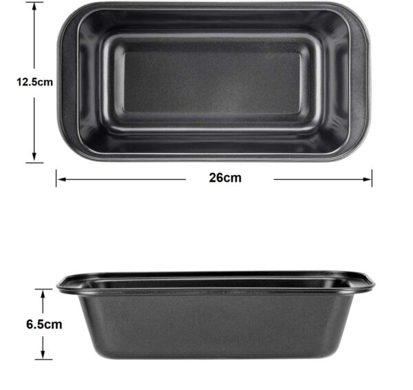 10x5 Inches Teflon Bread/Cake Mould in Rectangle Shaped used in Ovens with Curved Edges (Small Size: 10x5 Inches with Depth: 2.5 Inches App.) - Image 2
