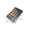24 Cavity Teflon Coated Muffin Mould Nonstick 24 Slot Cup Cake Muffin Mould (Tray Size: 38x26x2cm, Mould Size: 4.5cm Wide) - Image 2