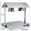 615W Electric SS Double Headed Food Lamp Warmer With Top And Bottom Heating (Colour: Silver) - Image 2