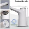 Wireless Rechargeable Water Pump Dispenser for 20L Water Cans with 600ml One Stroke Push button (Colour: White) - Image 2