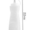 16Oz Pack of 3 Curved Sauce Bottle Salad Dressing Bottle Ketchup Mayonnaise Bottle with Closed Top Cap & Handle Provision (Color: White) - Image 2