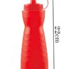 16Oz Pack of 3 Curved Sauce Bottle Salad Dressing Bottle Ketchup Mayonnaise Bottle with Closed Top Cap & Handle Provision (Color: Red) - Image 2