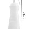 12Oz Pack of 3 Curved Sauce Bottle Salad Dressing Bottle Ketchup Mayonnaise Bottle with Closed Top Cap & Handle Provision (Colour: White) - Image 2