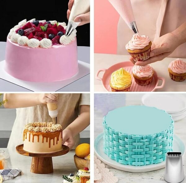 9pcs Unique SS Nozzles for Cake Making, Pastry, Muffins, Cup Cakes, Cream Rolls, Baking, Decoration and Icing (Quantity: 9 Different and Unique Nozzle Shapes) - Image 2