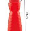 12Oz Pack of 3 Curved Sauce Bottle Salad Dressing Bottle Ketchup Mayonnaise Bottle with Closed Top Cap & Handle Provision (Colour: Red) - Image 2