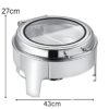 6L 43cm Wide Round SS Chafing Dish with Hydraulic Soft Close & Gel Based Heating. - Image 2