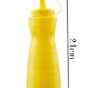 12Oz Pack of 3 Curved Sauce Bottle Salad Dressing Bottle Ketchup Mayonnaise Bottle with Closed Top Cap & Handle Provision (Color: Red + White + Yellow) - Image 2