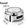 6L 43cm Wide Round SS Chafing Dish with Hydraulic Soft Close, Inbuilt Heater & Digital Temperature Controller. - Image 2