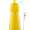 24Oz Pack of 3 Curved Sauce Bottle Salad Dressing Bottle Ketchup Mayonnaise Bottle (Colour: Yellow) - Image 2