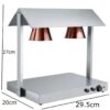 615W Electric SS Double Headed Food Lamp Warmer With Top And Bottom Heating (Colour: Rose Gold) - Image 2