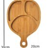 Wooden Food Serving Tray Board Platter with 3 compartments, Handle and Hanging Hole (Size: Small) - Image 2