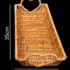 Rectangular 35x13cm Polyrattan Basket with Heart Shaped Side Handles and Metal Wires -Walnut Brown Colour (Large Size: 35x13x4cm) - Image 2