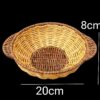 Round 20cm Wide Polyrattan Flower Fruit Vegetable Bread Basket with Joint Handle with Metal Wire - Walnut Brown and Mix Colour (Size: 20x32x8cm) - Image 2