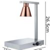 340W Electric SS Single Headed Food Lamp Warmer With Top And Bottom Heating (Colour: Rose Gold) - Image 2