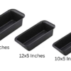 3pc Teflon Coated Bread/Cake Mould in Rectangle Shaped used in Ovens with Curved Edges (Quantity: 3pcs, Pan Sizes: 10x5 Inches, 12x5 Inches and 14x5 Inches with Depth 2.5 Inches App.) - Image 2