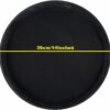 14 Inches Wide Round Non-Breakable Anti Skid Super Fibre Glass Service Tray with Heavy Rubber Grip Tray (Colour: Black) - Image 2