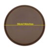 14 Inches Wide Round Non-Breakable Anti Skid Super Fibre Glass Service Tray with Heavy Rubber Grip Tray (Colour: Brown) - Image 2
