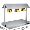 865W Electric SS Triple Headed Food Lamp Warmer With Top And Bottom Heating (Colour: Gold) - Image 2