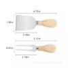 Large Size 4pcs Cheese Knife Set Heavy Duty Stainless Steel Food Grade Made 4 PCS Cheese Knife Set, Premium Cheese Slicer Cutter Collection with Wooden Handle (Large Size) - Image 2